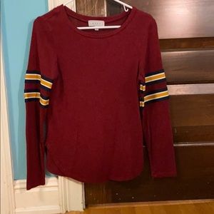 Size small red sweater with stripes